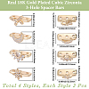 12Pcs 4 Styles Brass Micro Pave Clear Cubic Zirconia Spacer Bars KK-BBC0018-95-2
