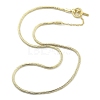 Brass Round Snake Chain Necklaces with OT Clasps for Men Women NJEW-G160-06G-4