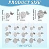 MAYJOYDIY US 15 Style Textured Flat Round 304 Stainless Steel Ear Stud Findings STAS-MA0001-06P-2