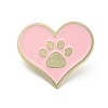 Heart with Paw Print Enamel Pins JEWB-I048-01G-1