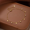 304 Stainless Steel Pave Clear Cubic Zirconia Charm Anklets for Women FS-WG43DDA-01-1