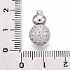 925 Sterling Silver Micro Pave Clear Cubic Zirconia European Clasps STER-T007-142P-3