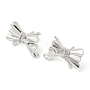 Bowknot Rack Plating Brass Stud Earrings EJEW-F331-31P-1