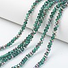 Electroplate Transparent Glass Beads Strands EGLA-A034-T8mm-R18-1