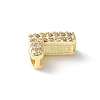 Brass Micro Pave Clear Cubic Zirconia Initial Multi-strand Links KK-S520-01G-12-2