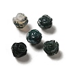 Natural Moss Agate Carved Flower Scattered Beads G-O156-B-19-1