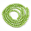 Opaque Solid Color Electroplate Glass Beads Strands EGLA-A039-P2mm-A21-3