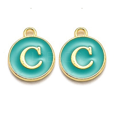 Golden Plated Alloy Enamel Charms X-ENAM-Q437-15C-1