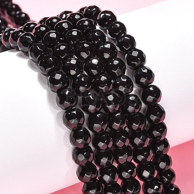 Black Stone Beads Strands G-I087-6mm-1