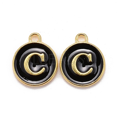 Golden Plated Alloy Charms LS-X-ENAM-S118-02C-1