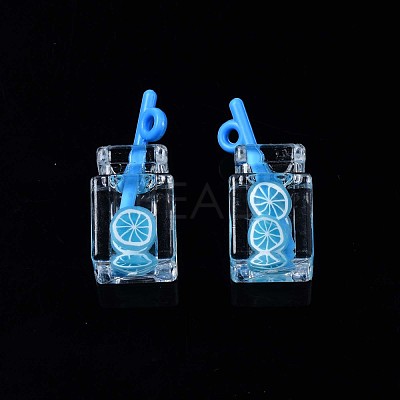 Imitation Drink Resin Pendants CRES-S359-32C-1