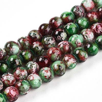 Baking Paint Glass Beads Strands DGLA-N003-4mm-A09-1