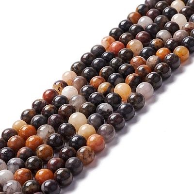 Natural Brecciated Jasper Beads Strands X-G-M381-01B-1