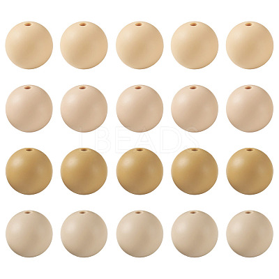 40Pcs 4 Colors Round Silicone Focal Beads SIL-TAD0001-02E-1