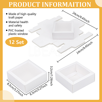Cardboard Drawer Gift Storage Boxes with Clear Cover CON-WH0092-72A-01-1