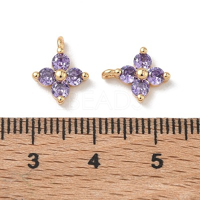 SHEGRACE Brass Cubic Zirconia Charms XGRQ4H136-680G-B-1