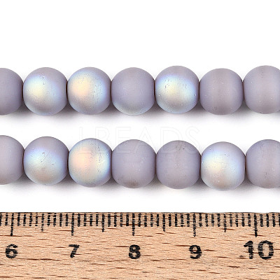 Frosted Opaque Glass Beads Strands GLAA-T032-P8mm-MBB07-1