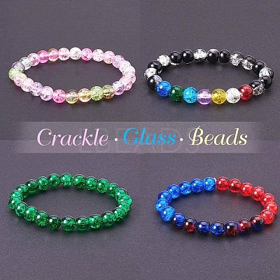 Spray Painted Crackle Glass Beads CCG-PH0002-12-1