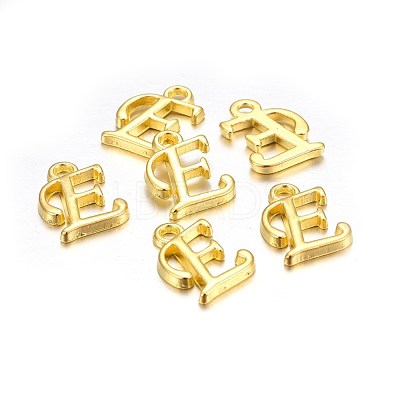 Golden Plated Alloy Letter Pendants PALLOY-J718-01G-E-1