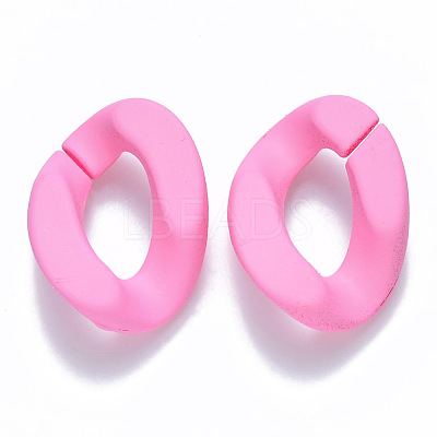 Opaque Spray Painted Acrylic Linking Rings OACR-S036-001B-I-1-1