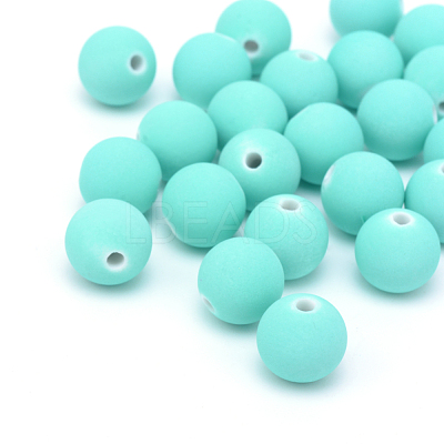Spray Painted Acrylic Beads ACRP-S672-10mm-13-1