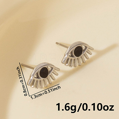 304 Stainless Steel Exaggerated Eye Stud Earrings - High-end CU5897-1-1