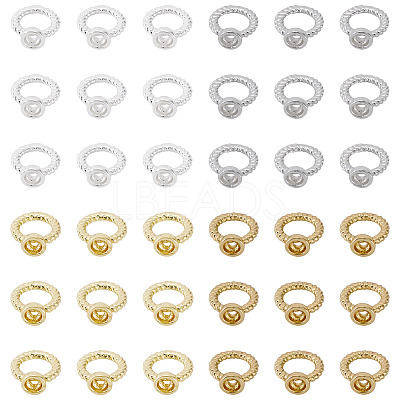 40Pcs 4 Colors Brass Ring Charm Connectors KK-TA0008-48-1