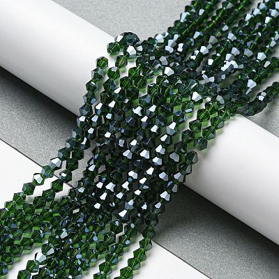 Transparent Electroplate Glass Beads Strands GLAA-F029-2mm-C25-1