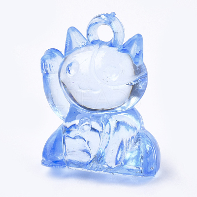 Transparent Acrylic Kitten Pendants TACR-S149-10-1