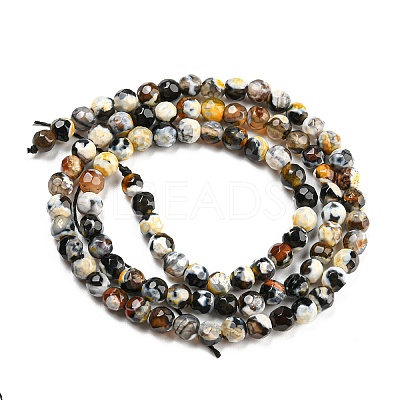 Dyed Natural Fire Crackle Agate Beads Strands G-G007-01-1