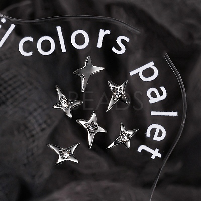 Star Alloy Rhinestone Cabochons MRMJ-WH0075-114-23-1