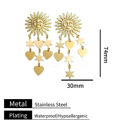 304 Stainless Steel Chandelier Earrings for Women WG43ED1-01-1