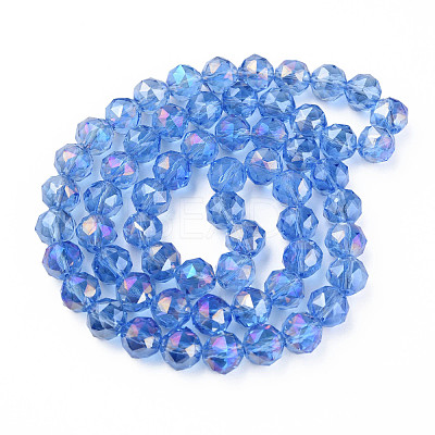 Electroplate Transparent Glass Beads Strands EGLA-N002-34B-C05-1