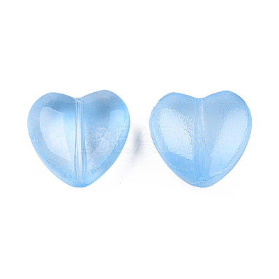 Transparent Spray Painted Glass Beads X-GLAA-N035-030-C03-1