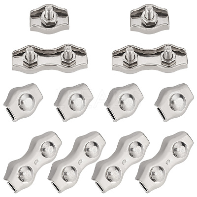 28Pcs 2 Style 304 Stainless Steel Wire Single Bolt & Double 2-post Cable Clamp FIND-GA0003-12-1