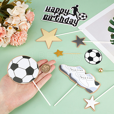 Football Paper Cake Toppers AJEW-SC0002-76-1