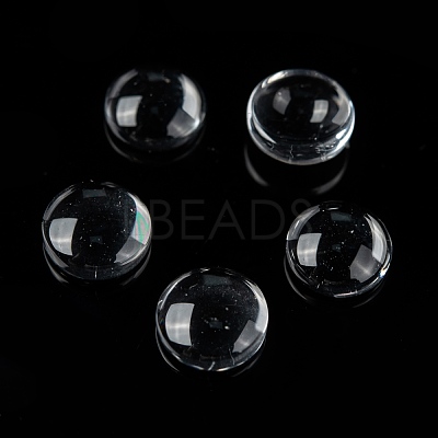 Transparent Glass Cabochons X-GGLA-R026-8mm-1