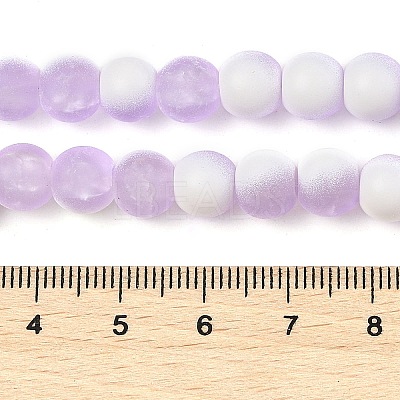 Frosted Crackle Glass Beads Strands GLAA-U001-6mm-M04-1