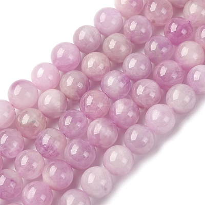 Round Grade A Natural Kunzite Beads Strands G-F289-36-8mm-1