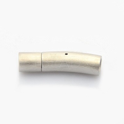 Tarnish Resistant Column 304 Stainless Steel Matte Bayonet Necklace Clasps STAS-I013-5mm-A-1