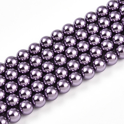 Baking Paint Pearlized Glass Pearl Bead Strands HY-N002-5mm-A14-1