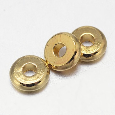 Flat Round Brass Spacer Beads KK-E738-65A-G-1