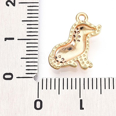 Brass Micro Pave Clear Cubic Zirconia Pendants KK-T075-05G-1