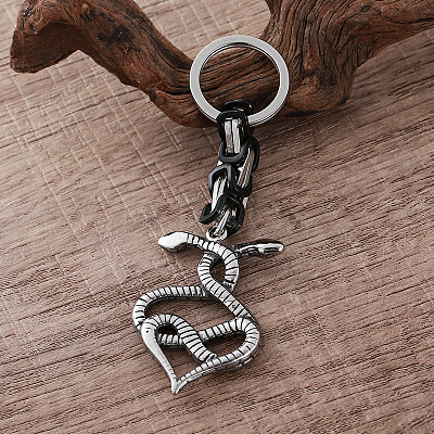 304 Stainless Steel Double Headed Snake Keychains VU1957-1