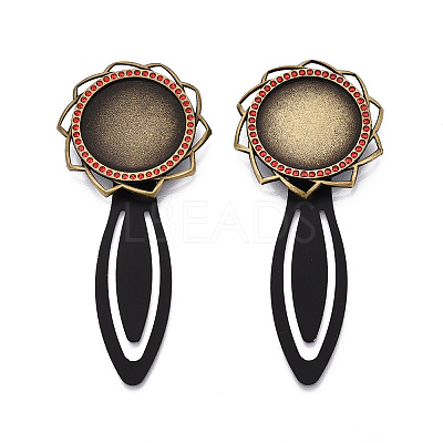Alloy & Iron Bookmark Cabochon Settings PALLOY-N184-10AB-1