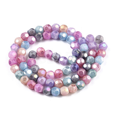 Opaque Frosted Glass Beads Strands EGLA-N006-076-1