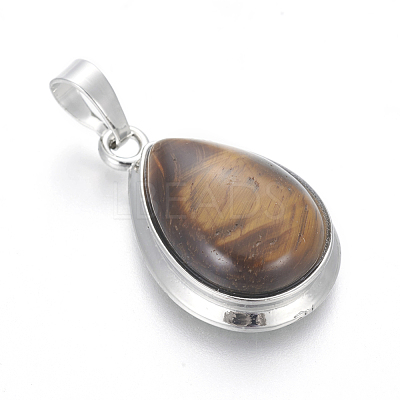 Natural Tiger Eye Pendants G-L512-C10-1