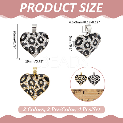 4Pcs 2 Colors Brass Micro Pave Cubic Zirconia Pendants KK-ME0004-69-1