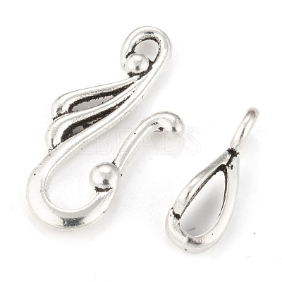 Tibetan Style Antique Silver Wing Hook and Eye Clasps X-LF1157Y-1