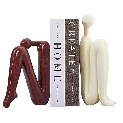 2Pcs 2 Styles Porcelain Abstract Human Display Decoration DJEW-DC0001-20-1